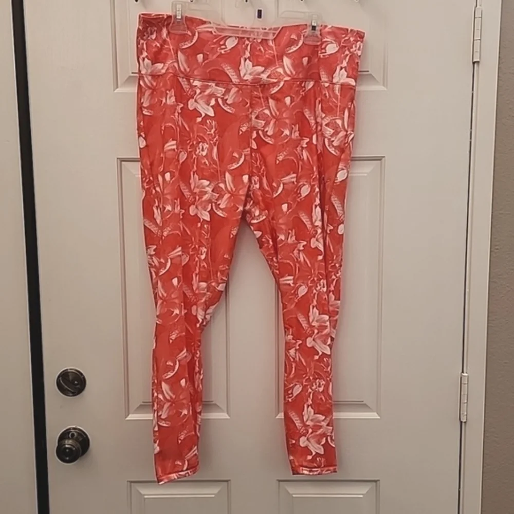 PUMA Train Untmd High-Waist 7/8 Tights Georgia Peach Fiery Coral Floral Print